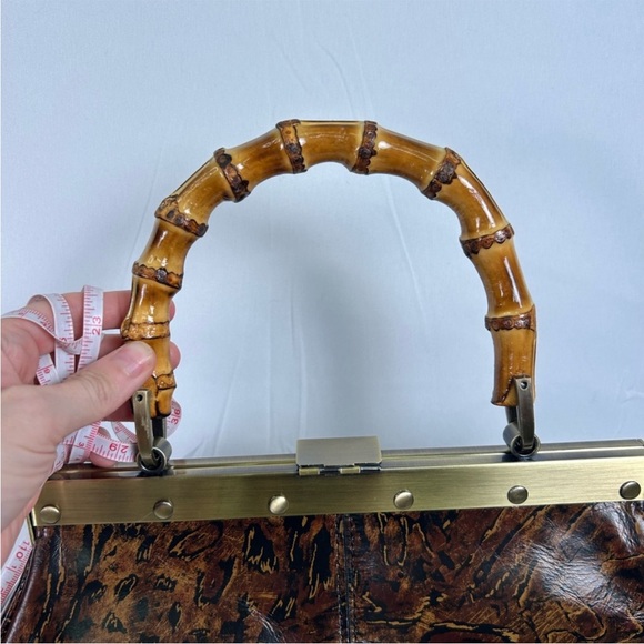 Patricia Nash Anastasie Frame Handbag with Bamboo Handle - Picture 3 of 8